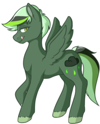Size: 643x795 | Tagged: safe, oc, oc only, oc:acid rain, pegasus, pony, male, simple background, solo, spread wings, stallion, tongue out, transparent background, wings