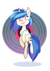 Size: 2893x4092 | Tagged: safe, artist:magiak416, dj pon-3, vinyl scratch, pony, unicorn, g4, disc, eye clipping through hair, female, looking at you, mare, solo