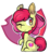 Size: 450x501 | Tagged: safe, artist:urbanqhoul, apple bloom, earth pony, pony, g4, adorabloom, apple bloom's bow, bow, cute, cutie mark background, eye clipping through hair, eyebrows, eyebrows visible through hair, female, filly, gradient eyes, hair bow, heart eyes, one eye closed, sitting, solo, wingding eyes