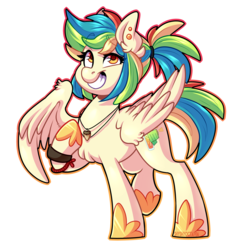 Size: 2397x2458 | Tagged: safe, artist:shyshyoctavia, oc, oc only, oc:fruit punch, pegasus, pony, female, grin, high res, mare, simple background, smiling, solo, transparent background