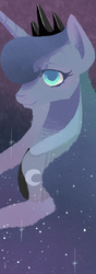 Size: 876x2480 | Tagged: safe, artist:thisis913, princess luna, pony, g4, colored pupils, crown, cute, ethereal mane, female, jewelry, lunabetes, mare, regalia, solo, starry mane