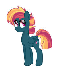 Size: 1024x1195 | Tagged: safe, artist:ashidaii, oc, oc only, oc:spectral wisp, pegasus, pony, female, mare, offspring, parent:flash magnus, parent:rainbow dash, parents:dashmagnus, simple background, solo, transparent background