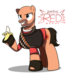 Size: 2200x2500 | Tagged: safe, artist:graytyphoon, pony, banana, food, heavy weapons guy, high res, ponified, solo, team fortress 2