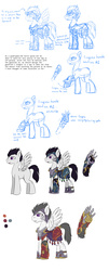 Size: 1000x2478 | Tagged: safe, artist:php154, oc, oc:pipe dream, pegasus, pony, armor, concept art, fingers, gauntlet, helmet, male, stallion