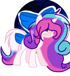 Size: 768x843 | Tagged: safe, artist:mlpcotton-candy-pone, oc, oc only, oc:magical melody, pony, unicorn, bow, female, hair bow, mare, solo, tail bow