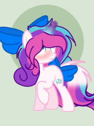 Size: 768x1024 | Tagged: safe, artist:mlpcotton-candy-pone, oc, oc only, oc:magical melody, pony, unicorn, bow, female, glowing horn, hair bow, horn, magic, mare, solo, tail bow