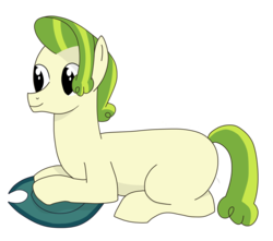 Size: 4352x3851 | Tagged: safe, artist:czu, pistachio, earth pony, pony, g4, cute, hat, lying down, male, sitting, stallion