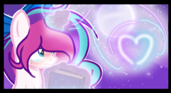 Size: 1024x556 | Tagged: safe, artist:mlpcotton-candy-pone, oc, oc only, oc:magical melody, pony, unicorn, book, crying, female, magic, mare, moon, solo