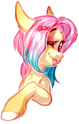 Size: 1057x1654 | Tagged: safe, artist:meowcephei, pony, bust, one eye closed, solo, wink