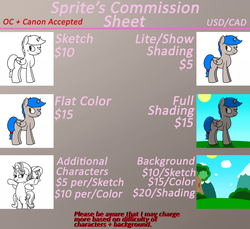 Size: 3500x3200 | Tagged: safe, artist:spritepony, oc, oc only, oc:sprite, alicorn, pony, alicorn oc, commission chart, high res, prices, text