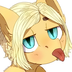 Size: 604x604 | Tagged: safe, artist:kotya, oc, oc only, pony, blushing, mlem, silly, solo, tongue out