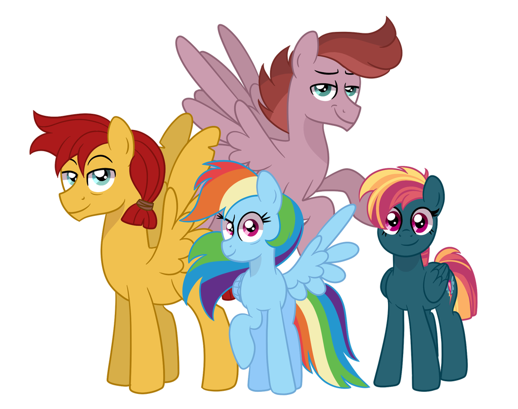 1939526 - safe, artist:ashidaii, flash magnus, rainbow dash, oc,  oc:spectral wisp, oc:zapp magnus, pegasus, pony, g4, dashmagnus, female,  male, mare, offspring, parent:flash magnus, parent:rainbow dash,  parents:dashmagnus, shipping, simple background ...