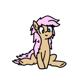 Size: 1000x1000 | Tagged: safe, artist:milkman, strawberry scoop, earth pony, pony, g4, background pony, female, friendship student, looking at you, mare, simple background, sitting, smiling, underhoof, white background