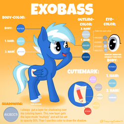 Size: 1500x1500 | Tagged: safe, artist:exobass, oc, oc:exobass, pegasus, pony, cutie mark, pen, reference sheet