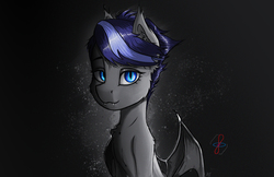 Size: 3401x2198 | Tagged: safe, artist:appletree12112, artist:appletree_at, oc, oc only, oc:merx, bat pony, pony, ear fluff, female, gradient background, high res, limited palette, looking at you, mare, solo