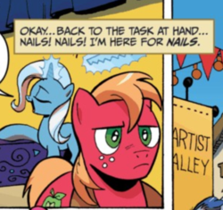 Size: 604x568 | Tagged: safe, idw, official comic, big macintosh, trixie, friendship is magic #9, g4, spoiler:comic, comic