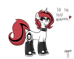 Size: 1280x1024 | Tagged: safe, artist:smoothsketch, oc, oc only, oc:lilith, pony, collar, eyeshadow, female, freckles, heart, lidded eyes, makeup, mare, simple background, smiling, solo, white background