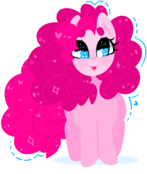 Size: 714x842 | Tagged: safe, artist:vivian reed, pinkie pie, earth pony, pony, g4, beanbrows, cute, diapinkes, eyebrows, female, heart, heart eyes, looking at you, ponk, poofy mane, simple background, solo, white background, wingding eyes
