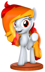 Size: 1322x2114 | Tagged: safe, artist:melodismol, oc, oc:tridashie, pegasus, pony, 3d, figurine, looking at you, simple background, source filmmaker, transparent background, waving