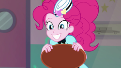 Size: 1920x1080 | Tagged: safe, pinkie pie, coinky-dink world, eqg summertime shorts, equestria girls, g4, cute, diapinkes, diner, diner uniform, server pinkie pie, smiling