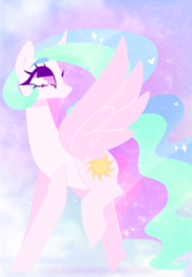 Size: 750x1085 | Tagged: safe, artist:vivian reed, princess celestia, alicorn, pony, g4, cute, cutelestia, ethereal mane, female, heart, solo