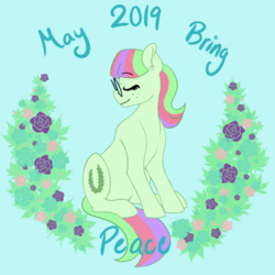 Size: 768x768 | Tagged: safe, artist:pastel-charms, oc, oc only, oc:pansy everfree, earth pony, pony, female, glasses, mare, parent:twilight sparkle, solo