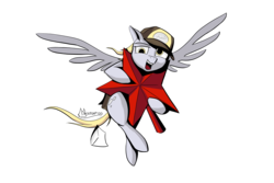 Size: 6000x4000 | Tagged: safe, artist:madgehog, derpy hooves, pegasus, pony, g4, christmas, christmas star, colored, delivery, derp, female, happy, holiday, looking at you, mail, mare, new year, wings