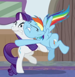 Size: 464x478 | Tagged: safe, screencap, rainbow dash, rarity, g4, mystery voice, cropped, out of context
