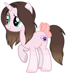 Size: 1024x1154 | Tagged: safe, artist:cindystarlight, oc, oc only, oc:cindy, pony, unicorn, bow, female, mare, simple background, solo, tail bow, transparent background