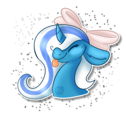 Size: 1280x1280 | Tagged: safe, artist:vanllladreams, oc, oc only, oc:fleurbelle, alicorn, pony, unicorn, :p, adorabelle, alicorn oc, bow, cute, female, hair bow, silly, solo, tongue out