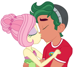Size: 1024x875 | Tagged: safe, artist:jshepard19, fluttershy, timber spruce, equestria girls, g4, female, kissing, male, shipping, sleeveless, straight, timbershy
