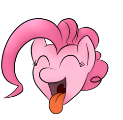Size: 3291x3200 | Tagged: source needed, safe, pinkie pie, g4, eyes closed, female, high res, maw, mawshot, open mouth, remake, smiling, tongue out