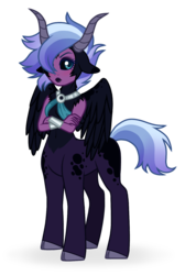 Size: 1041x1463 | Tagged: safe, artist:unoriginai, oc, oc only, centaur, hybrid, next generation, offspring, parent:lord tirek, parent:princess luna, solo