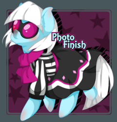 Size: 1280x1334 | Tagged: safe, artist:snow angel, photo finish, earth pony, pony, g4, clothes, dress, ear fluff, female, glasses, mare, neckerchief, solo