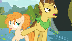 Size: 1280x720 | Tagged: safe, screencap, grand pear, pear butter, earth pony, pony, g4, the perfect pear, teenager, young grand pear, younger