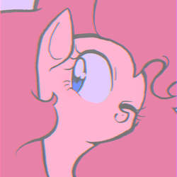 Size: 768x768 | Tagged: safe, artist:xp_r6, pinkie pie, earth pony, pony, g4, bust, chromatic aberration, cute, diapinkes, female, huge mane, mare, one eye closed, portrait, solo, wink