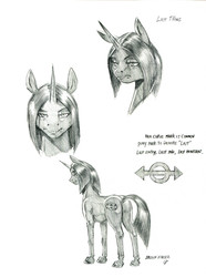 Size: 1000x1344 | Tagged: safe, artist:baron engel, oc, oc:last thing, pony, unicorn, female, grayscale, mare, monochrome, pencil drawing, simple background, traditional art, white background