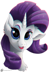 Size: 1024x1509 | Tagged: safe, artist:obscuredragone, rarity, horse, pony, unicorn, g4, blue eyes, commission, ear fluff, ears, ears up, eye, eyes, eyes on the prize, eyeshadow, fabulous, face, female, floppy ears, happy, horn, makeup, mane, smiling, solo