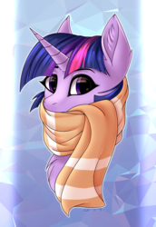 Size: 1542x2247 | Tagged: safe, artist:deltahedgehog, twilight sparkle, pony, g4, clothes, female, mare, scarf, solo