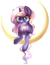 Size: 700x910 | Tagged: safe, artist:cabbage-arts, oc, oc only, oc:stardancer, pony, unicorn, commission, commissioner:carouselcoffee, female, moon, simple background, solo, stars, tangible heavenly object, transparent background