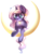 Size: 700x910 | Tagged: safe, artist:cabbage-arts, oc, oc only, oc:stardancer, pony, unicorn, commission, commissioner:carouselcoffee, female, moon, simple background, solo, stars, tangible heavenly object, transparent background