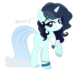 Size: 429x398 | Tagged: safe, artist:mintoria, oc, oc only, pony, unicorn, augmented tail, female, mare, simple background, solo, transparent background