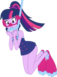 Size: 1024x1375 | Tagged: safe, artist:shoxxe, artist:zefrenchm, sci-twi, twilight sparkle, equestria girls, g4, my little pony equestria girls: better together, clothes, colored, dive mask, female, flippers (gear), goggles, ponytail, sci-twi swimsuit, simple background, snorkel, solo, swimsuit, transparent background, vector