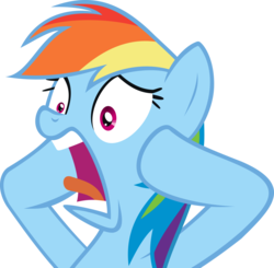 Size: 1600x1571 | Tagged: artist needed, source needed, useless source url, safe, rainbow dash, pony, trade ya, despair, disbelief, female, sad, shocked, simple background, solo, transparent background, vector