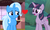 Size: 1364x832 | Tagged: safe, edit, edited screencap, screencap, mean twilight sparkle, trixie, alicorn, pony, unicorn, all bottled up, g4, the mean 6, clone, female, heart, lesbian, mare, ship:mean twixie, ship:twixie, shipping, shipping domino