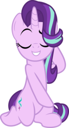 Size: 4276x7871 | Tagged: safe, artist:jhayarr23, starlight glimmer, pony, unicorn, equestria girls, equestria girls series, g4, i'm on a yacht, spoiler:eqg series (season 2), absurd resolution, eyes closed, female, kneeling, mare, pose, simple background, smiling, smug, solo, transparent background, vector