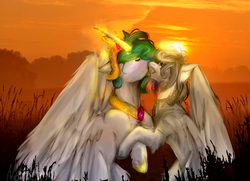 Size: 3600x2600 | Tagged: artist needed, safe, princess celestia, oc, oc:light knight, pony, g4, high res, lightestia