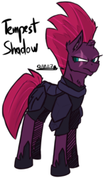Size: 1019x1761 | Tagged: safe, artist:adilord, tempest shadow, pony, unicorn, g4, my little pony: the movie, armor, broken horn, female, green eyes, hoof shoes, horn, mare, simple background, solo, transparent background