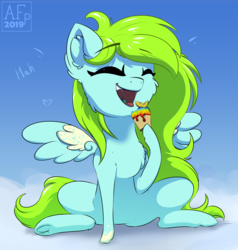 Size: 3135x3287 | Tagged: safe, artist:airfly-pony, derpibooru exclusive, oc, oc only, oc:laimon cupcake, pony, rcf community, cheek fluff, chest fluff, chibi, ear fluff, high res, solo
