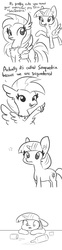 Size: 1648x6606 | Tagged: safe, artist:tjpones, silverstream, twilight sparkle, alicorn, classical hippogriff, hippogriff, pony, unicorn, g4, bottle, comic, cup, cute, dialogue, driven to drink, drunk, female, floppy ears, frown, grayscale, i need a freaking drink, lineart, looking back, mare, mind blown, monochrome, open mouth, pointing, pun, raised hoof, smiling, spread wings, this explains everything, twilight sparkle (alicorn), unicorn twilight, wide eyes, wings